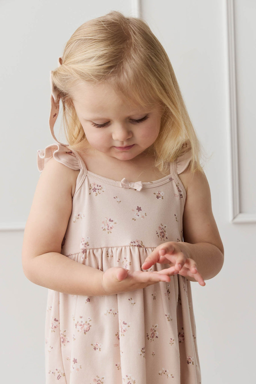 Organic Cotton Gracelyn Dress - Petite Fleur Soft Peony Childrens Dress from Jamie Kay Australia