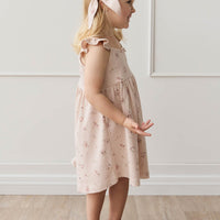 Organic Cotton Bow - Petite Fleur Soft Peony Childrens Bow from Jamie Kay Australia