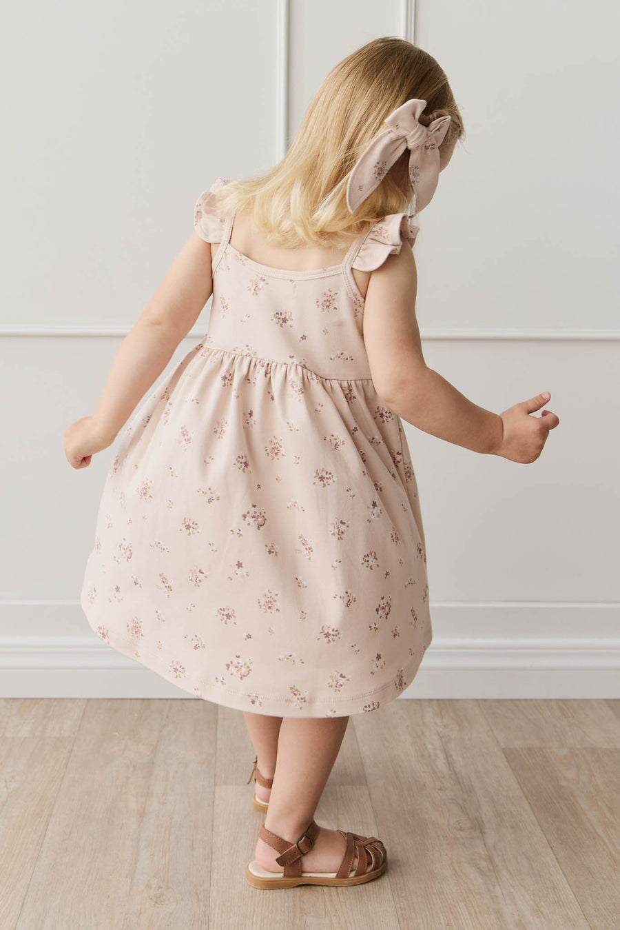 Organic Cotton Gracelyn Dress - Petite Fleur Soft Peony Childrens Dress from Jamie Kay Australia