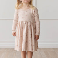 Organic Cotton Tallulah Dress - Petite Fleur Soft Peony Childrens Dress from Jamie Kay Australia