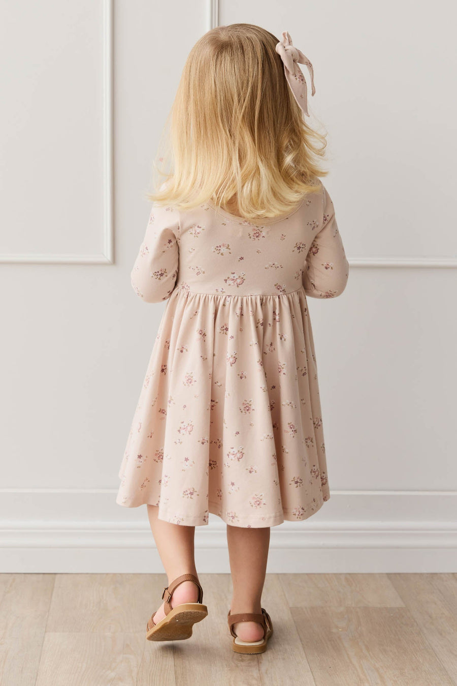 Organic Cotton Tallulah Dress - Petite Fleur Soft Peony Childrens Dress from Jamie Kay Australia