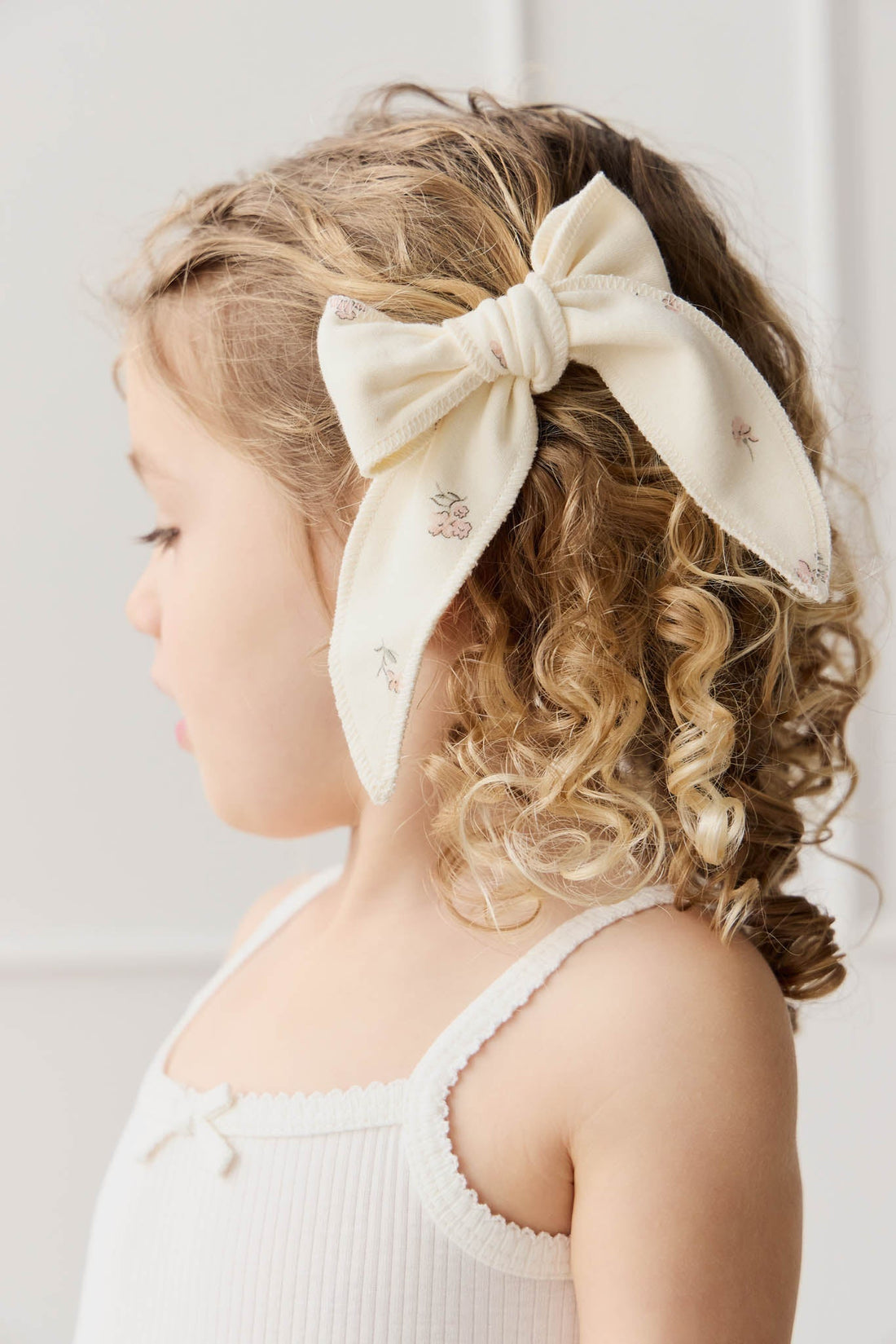 Organic Cotton Bow - Meredith Egret Childrens Bow from Jamie Kay Australia