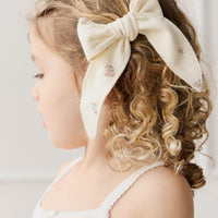 Organic Cotton Bow - Meredith Egret Childrens Bow from Jamie Kay Australia