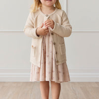 Organic Cotton Tallulah Dress - Petite Fleur Soft Peony Childrens Dress from Jamie Kay Australia