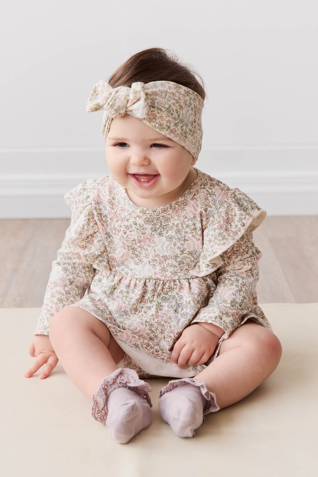 Organic Cotton Vivienne Playsuit - April Glacier Childrens Playsuit from Jamie Kay Australia