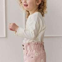 Pima Cotton Arnold Long Sleeve Top - Parchment Petite Cherry Childrens Top from Jamie Kay Australia