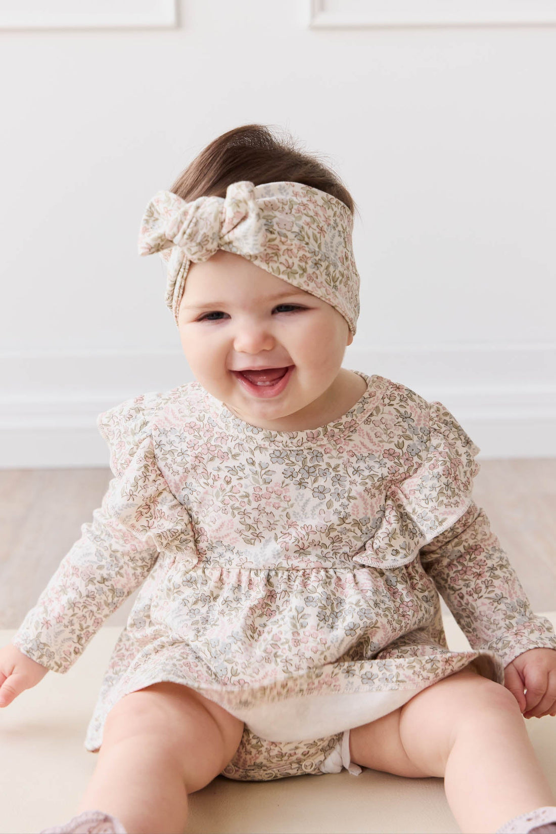 Organic Cotton Vivienne Playsuit - April Glacier Childrens Playsuit from Jamie Kay Australia