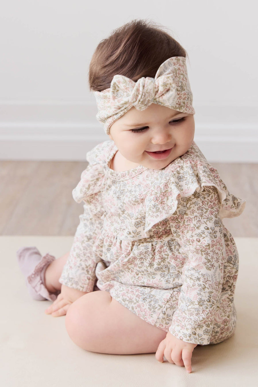 Organic Cotton Vivienne Playsuit - April Glacier Childrens Playsuit from Jamie Kay Australia