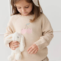 Audrey Jumper - Oatmeal Marle Cherry Love Childrens Jumper from Jamie Kay Australia