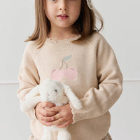 Audrey Jumper - Oatmeal Marle Cherry Love Childrens Jumper from Jamie Kay Australia