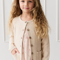 Aude Cardigan - Light Oatmeal Marle Childrens Cardigan from Jamie Kay Australia