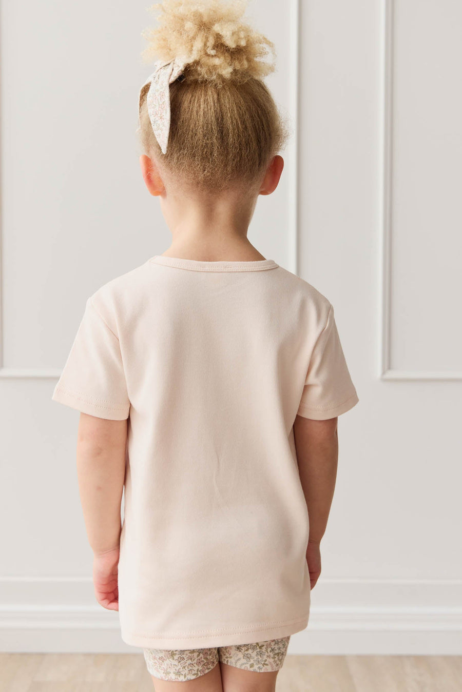 Pima Cotton Aude Oversized Tee - Ballet Pink Posie Childrens Top from Jamie Kay Australia