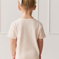 Pima Cotton Aude Oversized Tee - Ballet Pink Posie Childrens Top from Jamie Kay Australia