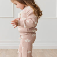 OG Morgan Knit Pant - Frankie Knit Rose Childrens Pant from Jamie Kay Australia