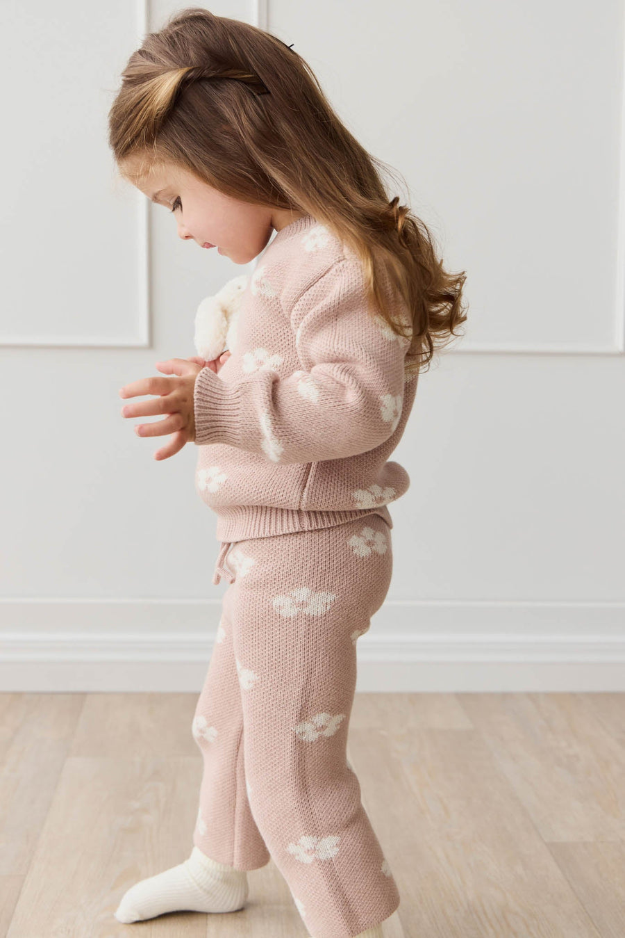 OG Morgan Knit Pant - Frankie Knit Rose Childrens Pant from Jamie Kay Australia