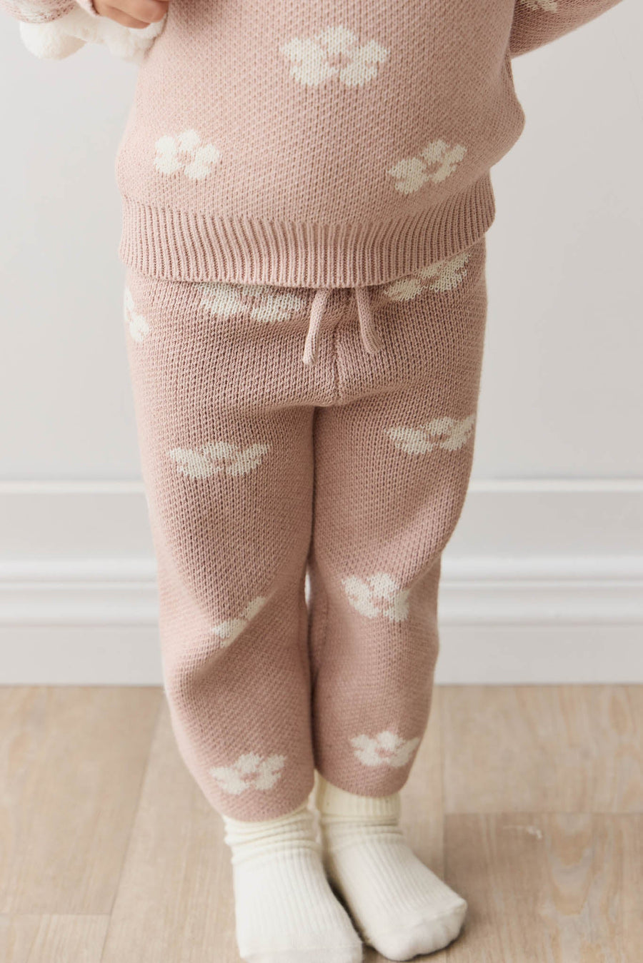 OG Morgan Knit Pant - Frankie Knit Rose Childrens Pant from Jamie Kay Australia