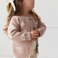 Harper Cardigan - Frankie Knit Rose Childrens Cardigan from Jamie Kay Australia