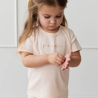 Pima Cotton Aude Oversized Tee - Ballet Pink Posie Childrens Top from Jamie Kay Australia