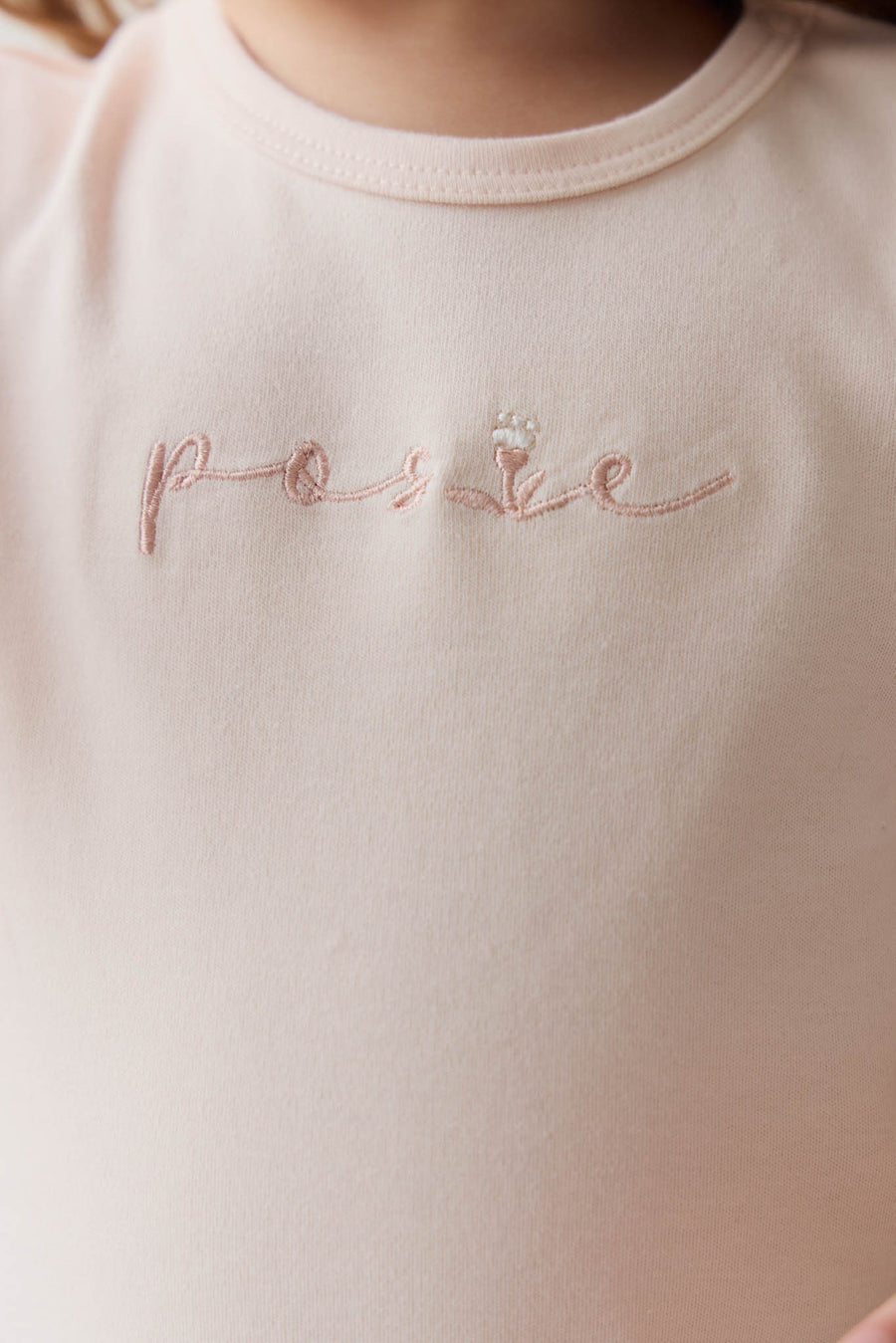 Pima Cotton Aude Oversized Tee - Ballet Pink Posie Childrens Top from Jamie Kay Australia