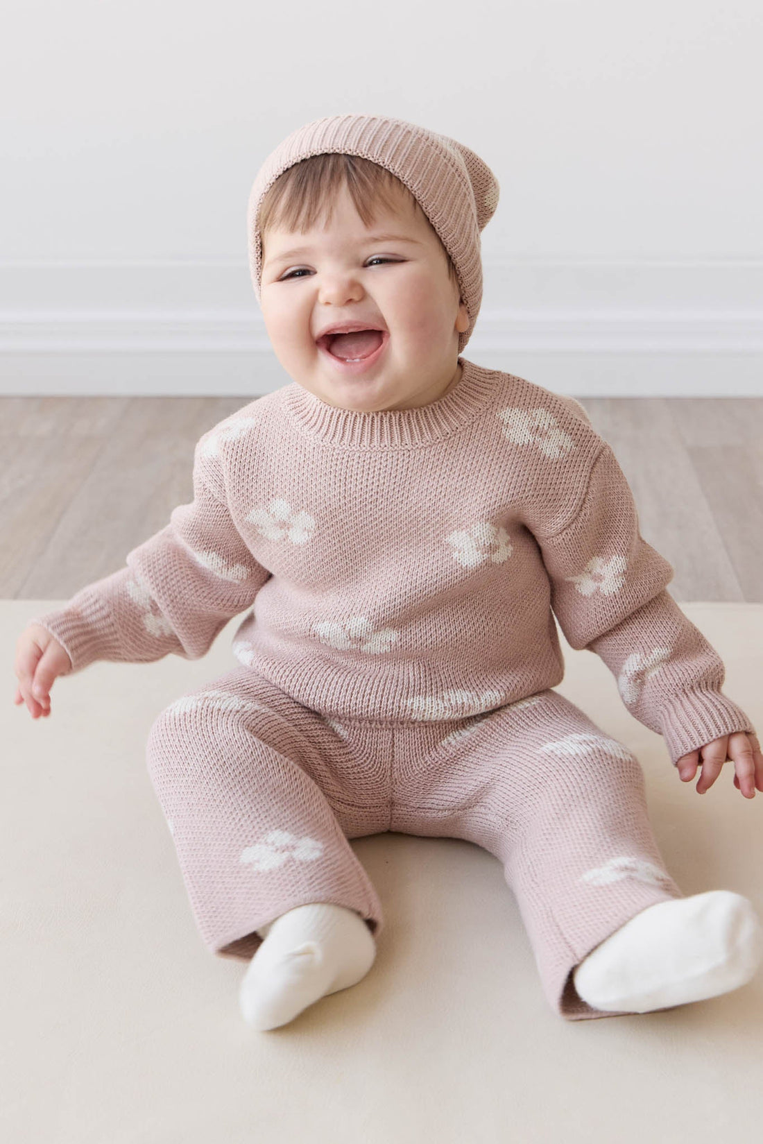 OG Morgan Knit Pant - Frankie Knit Rose Childrens Pant from Jamie Kay Australia