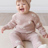 OG Morgan Knit Pant - Frankie Knit Rose Childrens Pant from Jamie Kay Australia