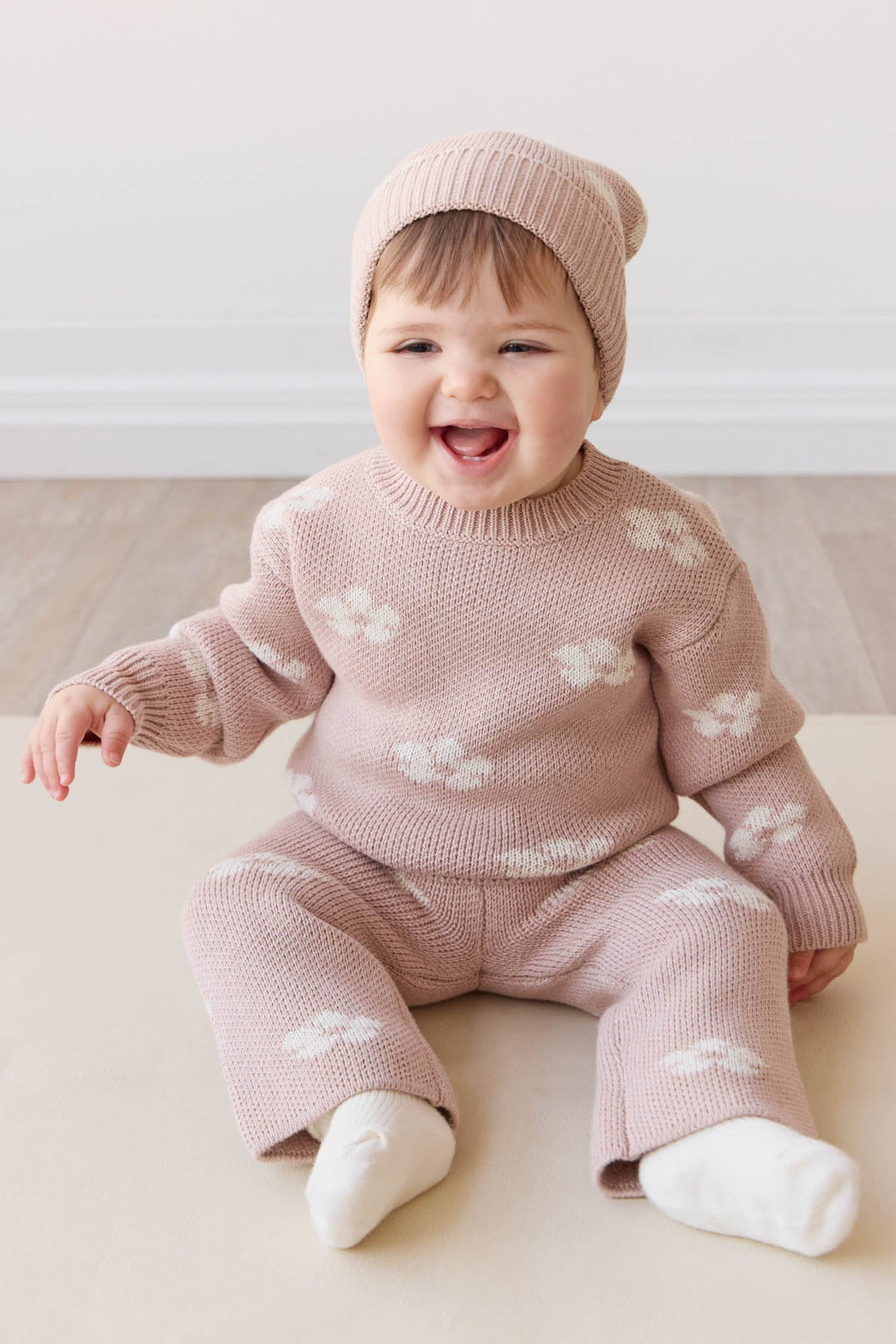 OG Morgan Knit Pant - Frankie Knit Rose Childrens Pant from Jamie Kay Australia