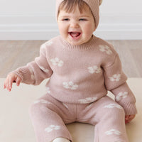 OG Morgan Knit Pant - Frankie Knit Rose Childrens Pant from Jamie Kay Australia