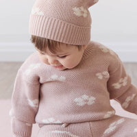 Addison Beanie - Frankie Knit Rose Childrens Beanie from Jamie Kay Australia