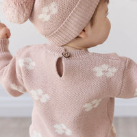 Addison Beanie - Frankie Knit Rose Childrens Beanie from Jamie Kay Australia