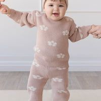 OG Morgan Knit Pant - Frankie Knit Rose Childrens Pant from Jamie Kay Australia