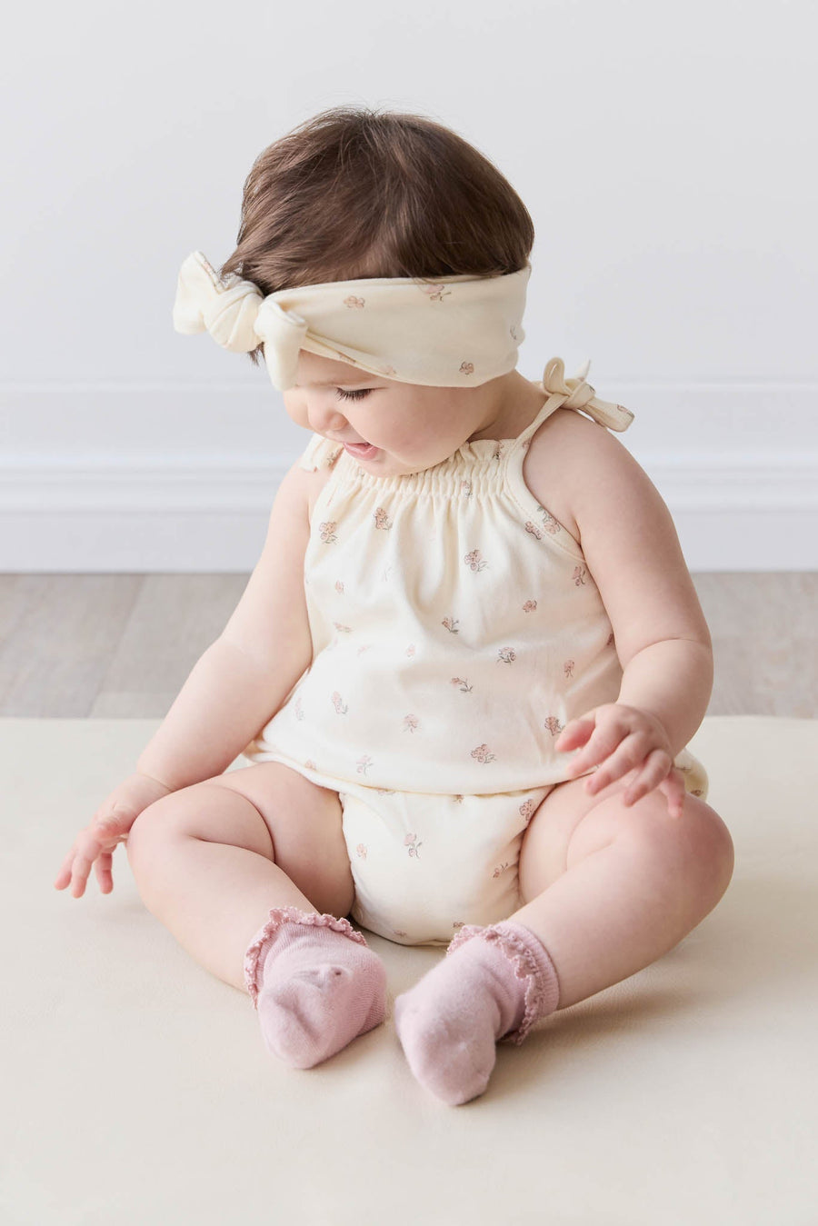 Organic Cotton Cassie Playsuit - Meredith Egret Childrens Playsuit from Jamie Kay Australia