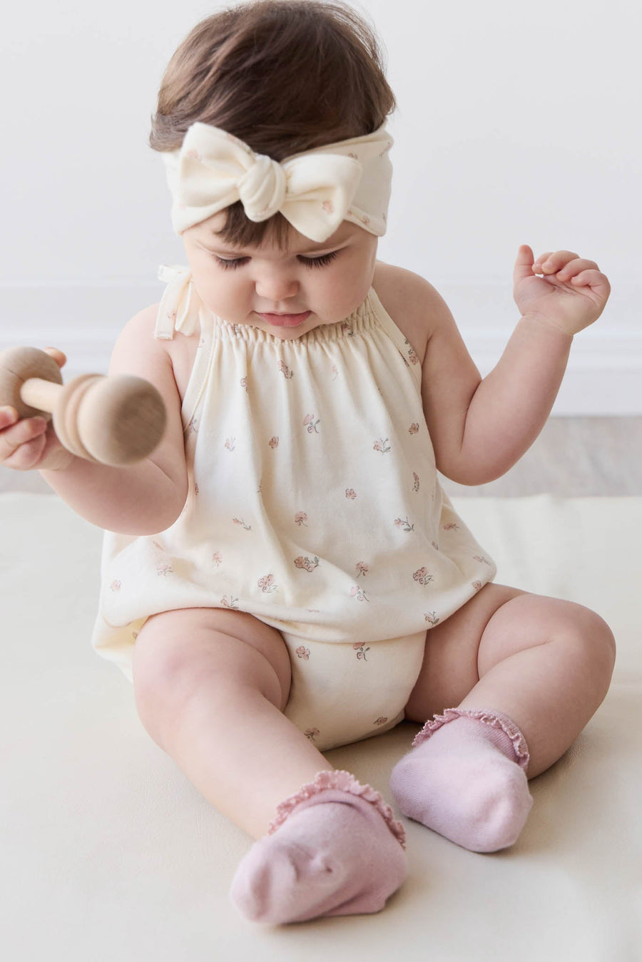 Organic Cotton Cassie Playsuit - Meredith Egret Childrens Playsuit from Jamie Kay Australia