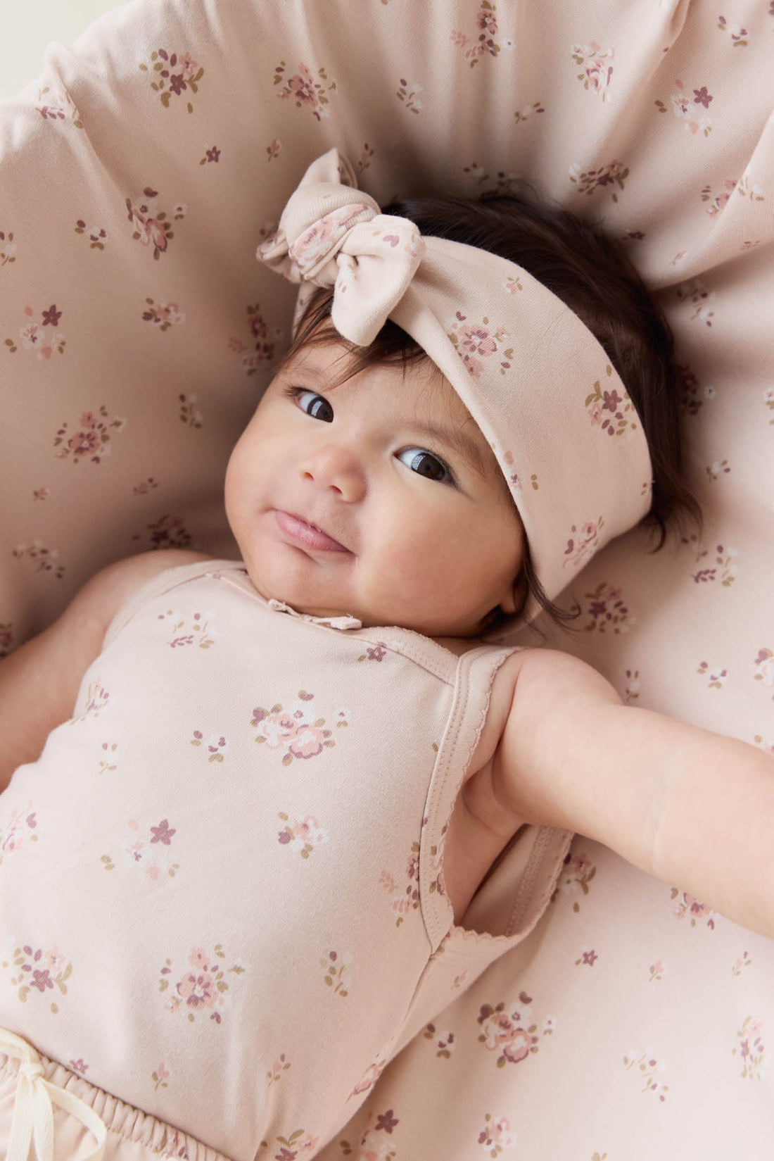 Organic Cotton Headband - Petite Fleur Soft Peony Childrens Headband from Jamie Kay Australia