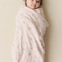 Organic Cotton Wrap Blanket - Petite Fleur Soft Peony Childrens Blanket from Jamie Kay Australia