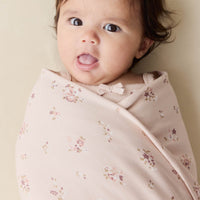 Organic Cotton Wrap Blanket - Petite Fleur Soft Peony Childrens Blanket from Jamie Kay Australia