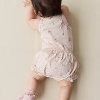 Organic Cotton Frill Bloomer - Petite Fleur Soft Peony Childrens Bloomer from Jamie Kay Australia