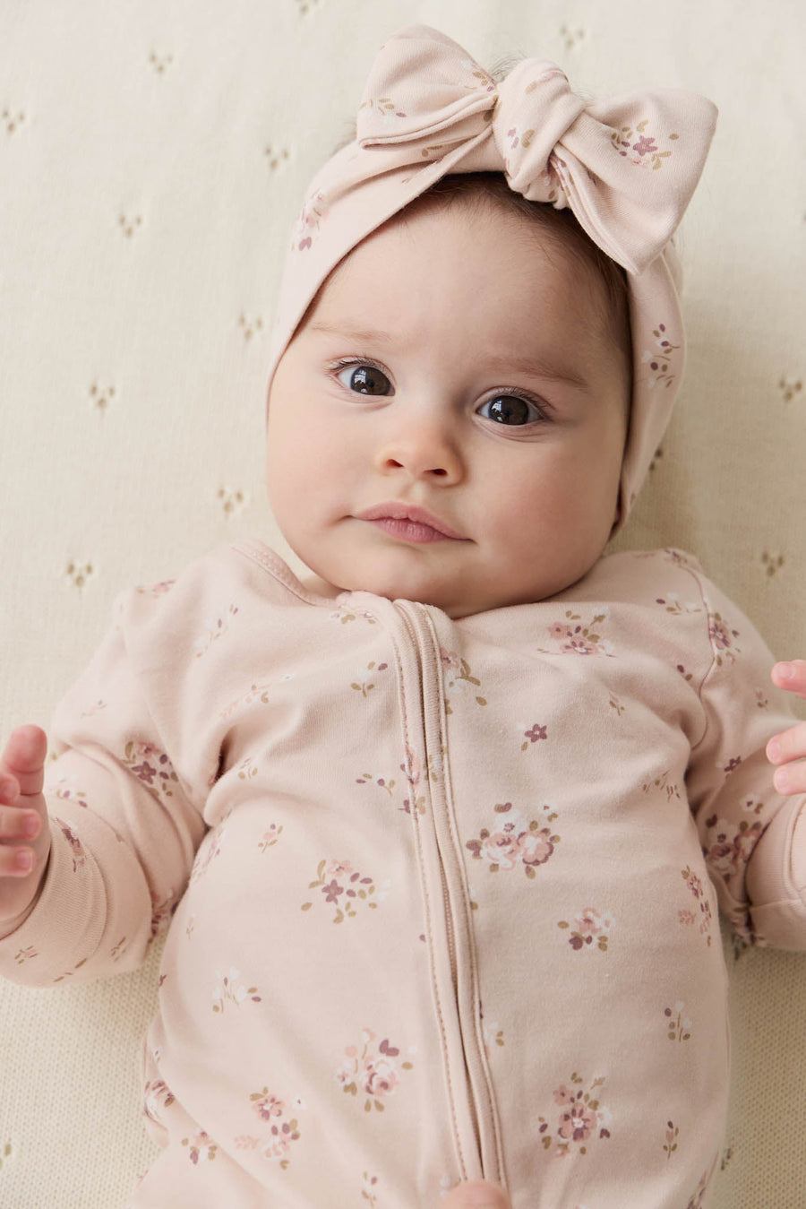 Organic Cotton Frankie Onepiece - Petite Fleur Soft Peony Childrens Onepiece from Jamie Kay Australia