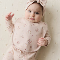 Organic Cotton Bib - Petite Fleur Soft Peony Childrens Bib from Jamie Kay Australia