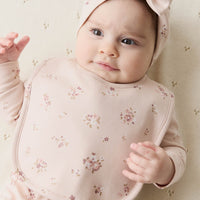 Organic Cotton Bib - Petite Fleur Soft Peony Childrens Bib from Jamie Kay Australia