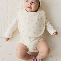 Organic Cotton Long Sleeve Bodysuit - Meredith Egret Childrens Bodysuit from Jamie Kay Australia