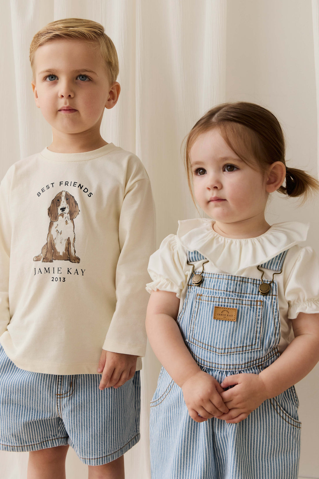 Marshall Long Sleeve Top - Parchment Best Friends Childrens Top from Jamie Kay Australia