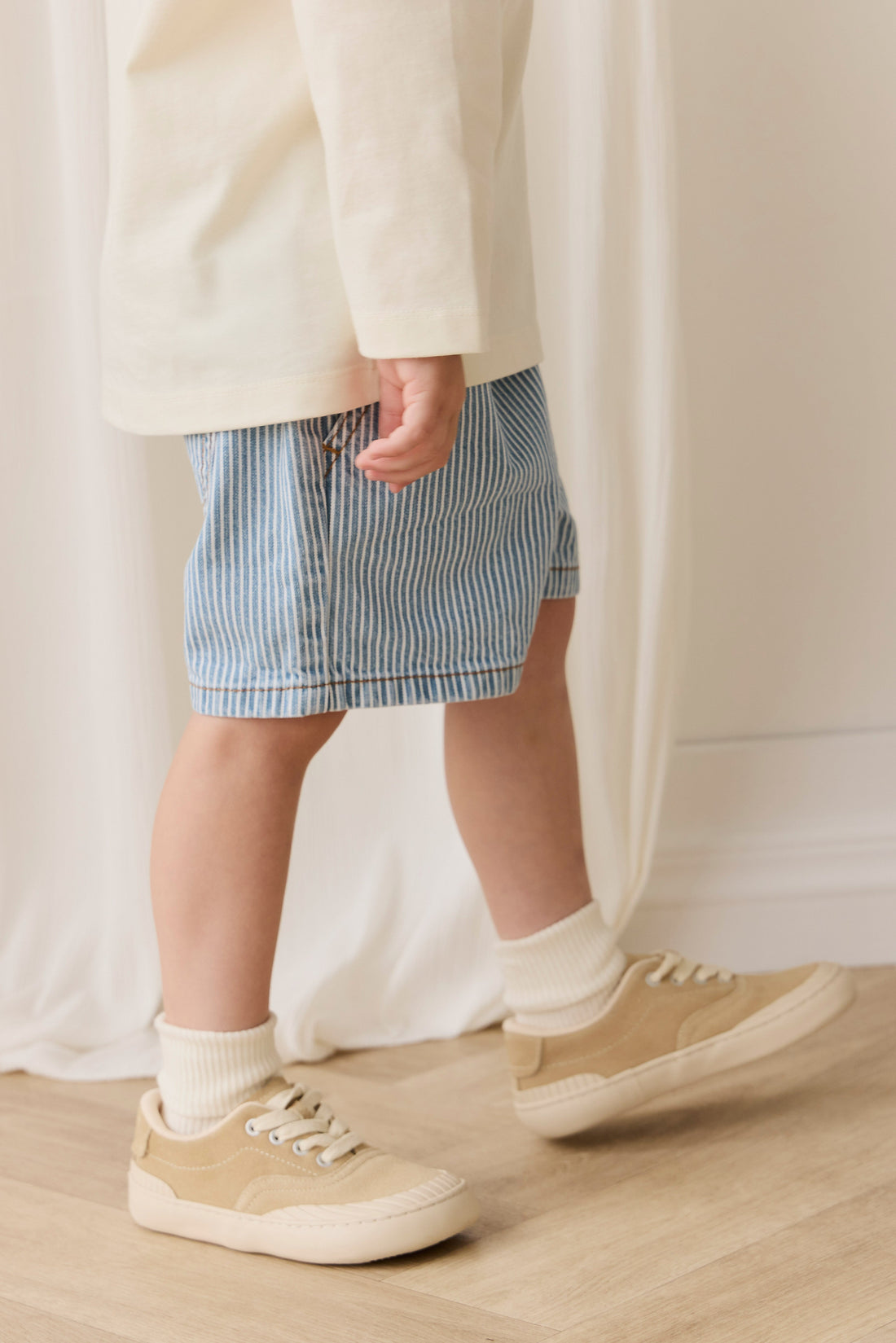 Reid Denim Short - Holiday Stripe Childrens Shorts from Jamie Kay Australia