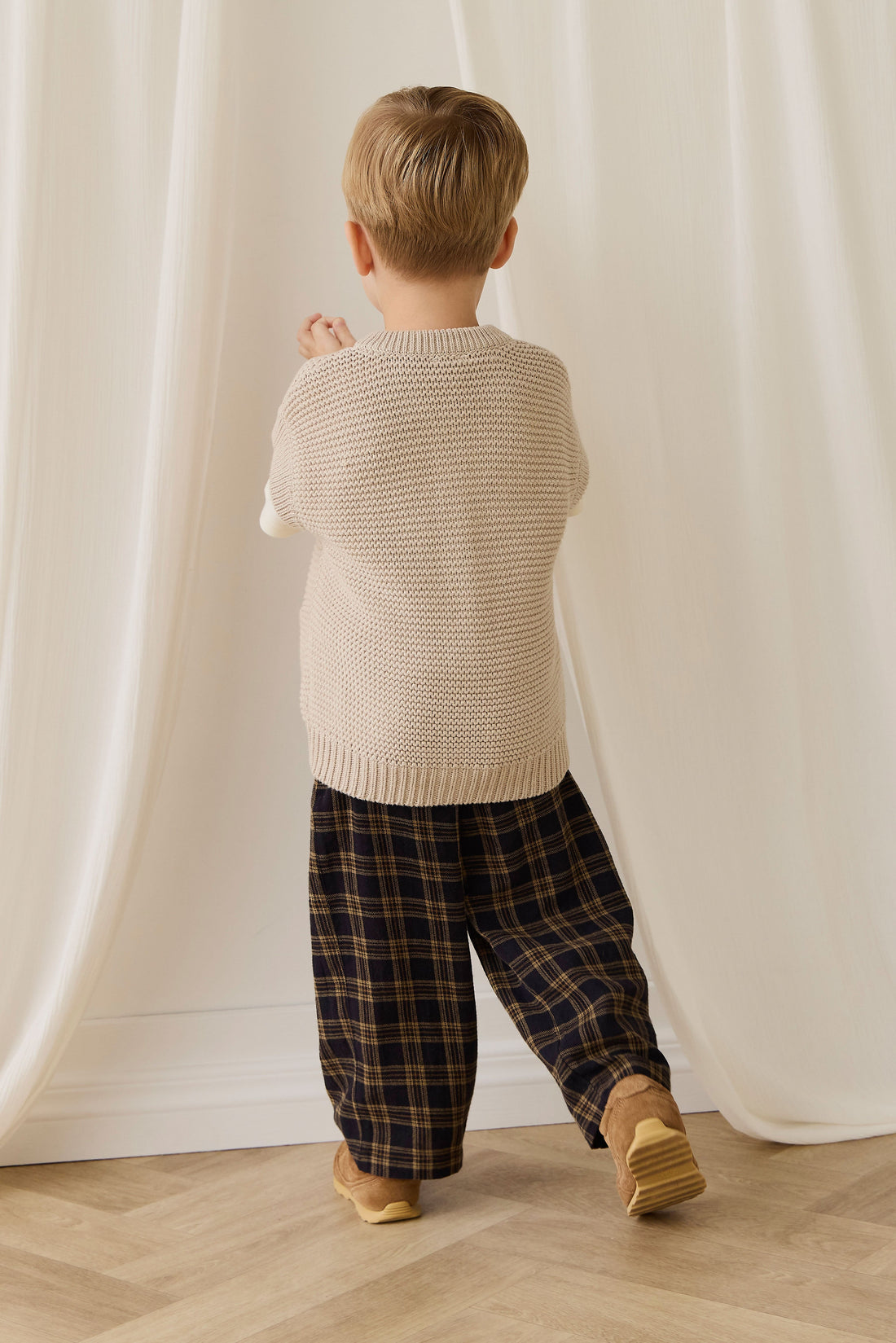 Organic Cotton Kenji Pant-Woodland Check Childrens Pant from Jamie Kay Australia