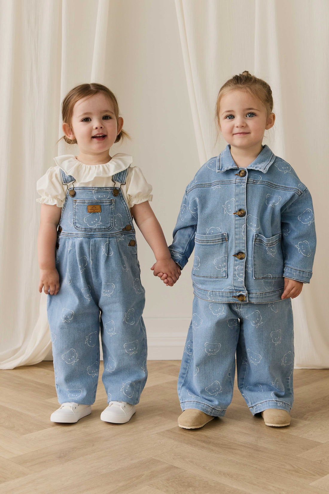 Blair Overall - Bowie Bear Denim Childrens Overall from Jamie Kay Australia