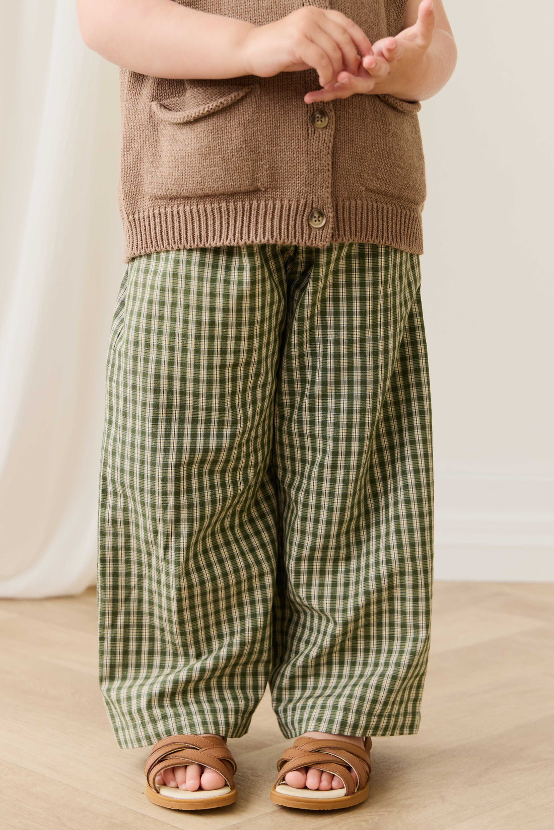 Organic Cotton Kenji Pant - Ravine Check Childrens Pant from Jamie Kay Australia