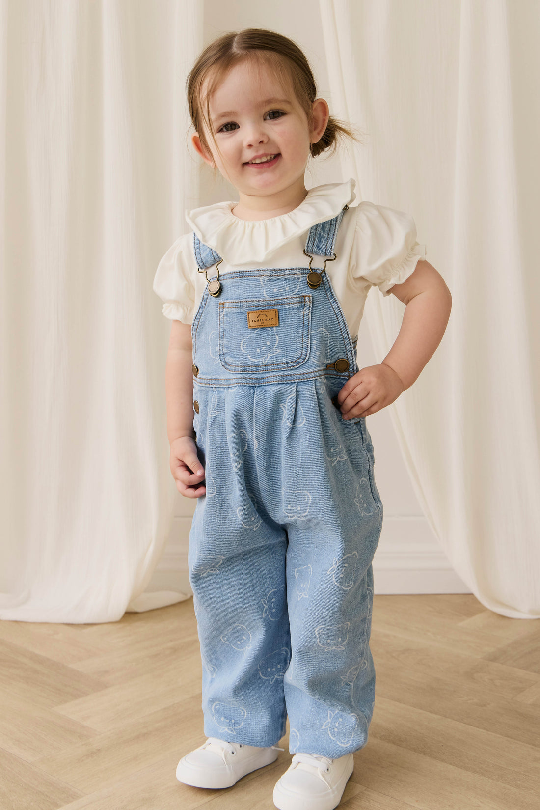 Blair Overall - Bowie Bear Denim Childrens Overall from Jamie Kay Australia