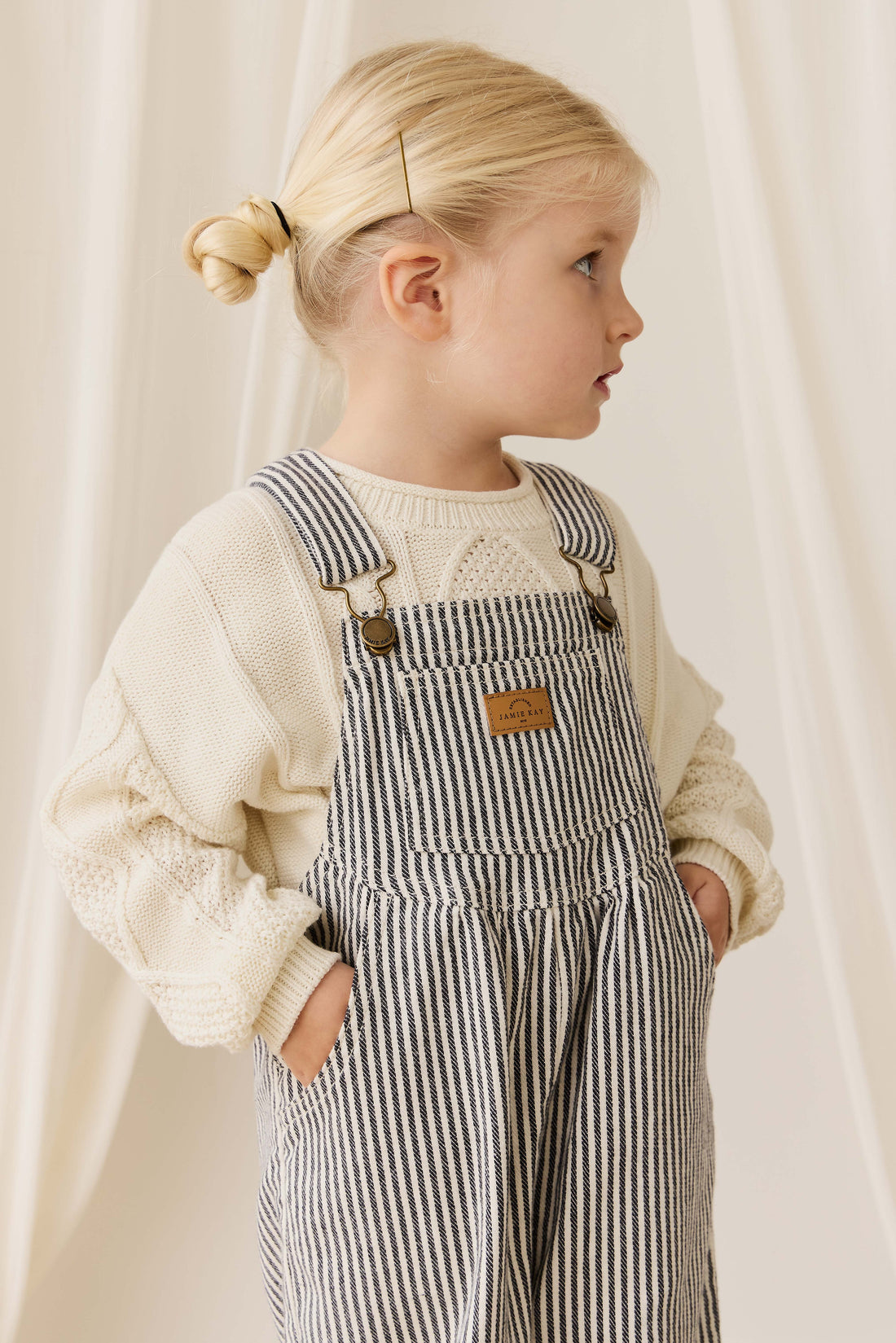 Cecil Overall-Sailor Stripe Eclipse / Cloud Childrens Overall from Jamie Kay Australia
