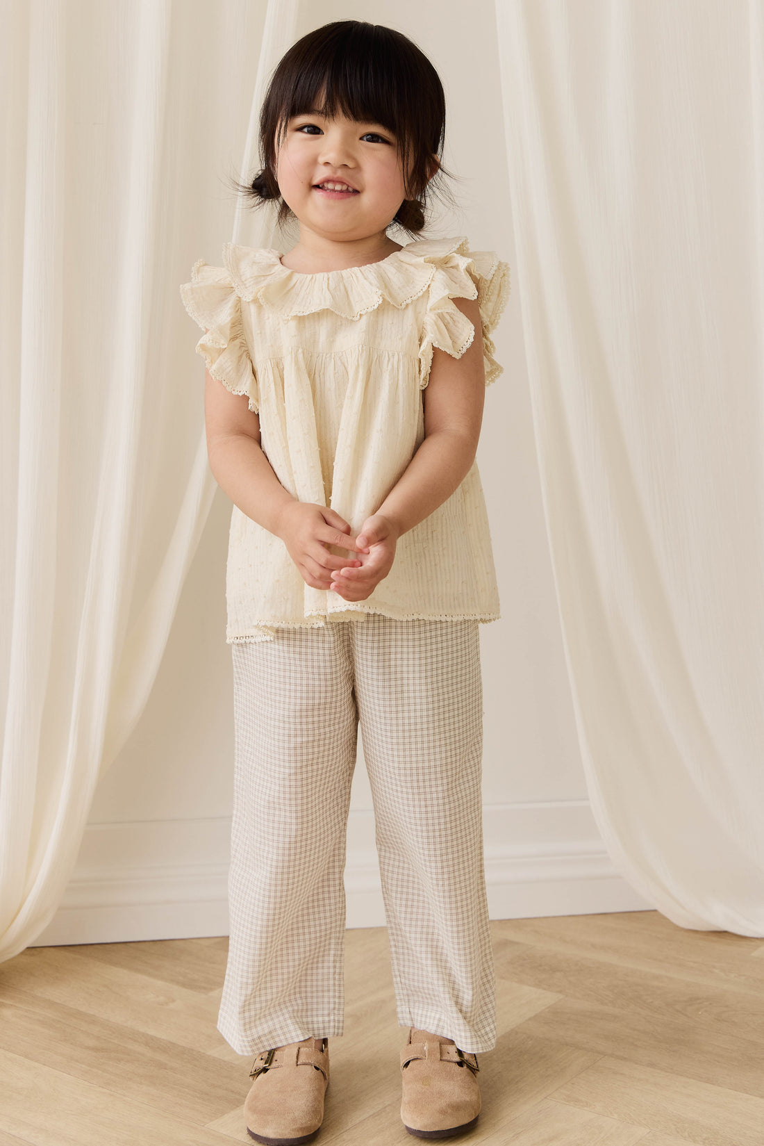 Organic Cotton Banks Blouse-Parchment Childrens Top from Jamie Kay Australia