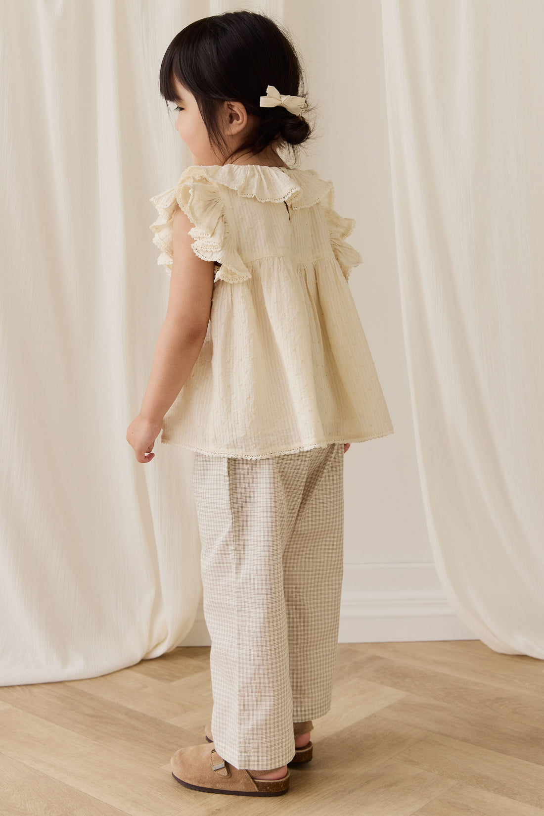 Organic Cotton Banks Blouse-Parchment Childrens Top from Jamie Kay Australia