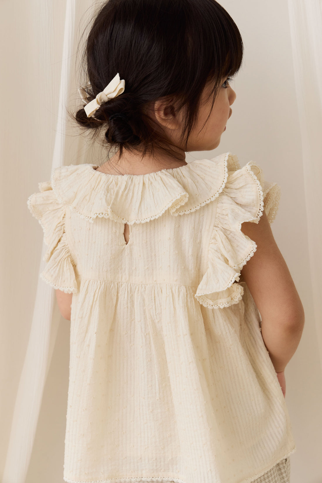 Organic Cotton Banks Blouse-Parchment Childrens Top from Jamie Kay Australia